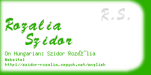 rozalia szidor business card